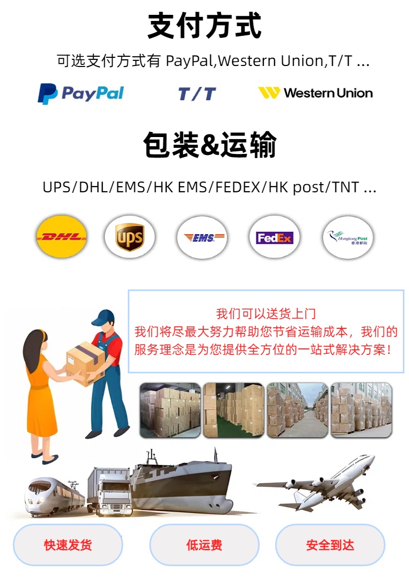 支付方式 及包装和运输
